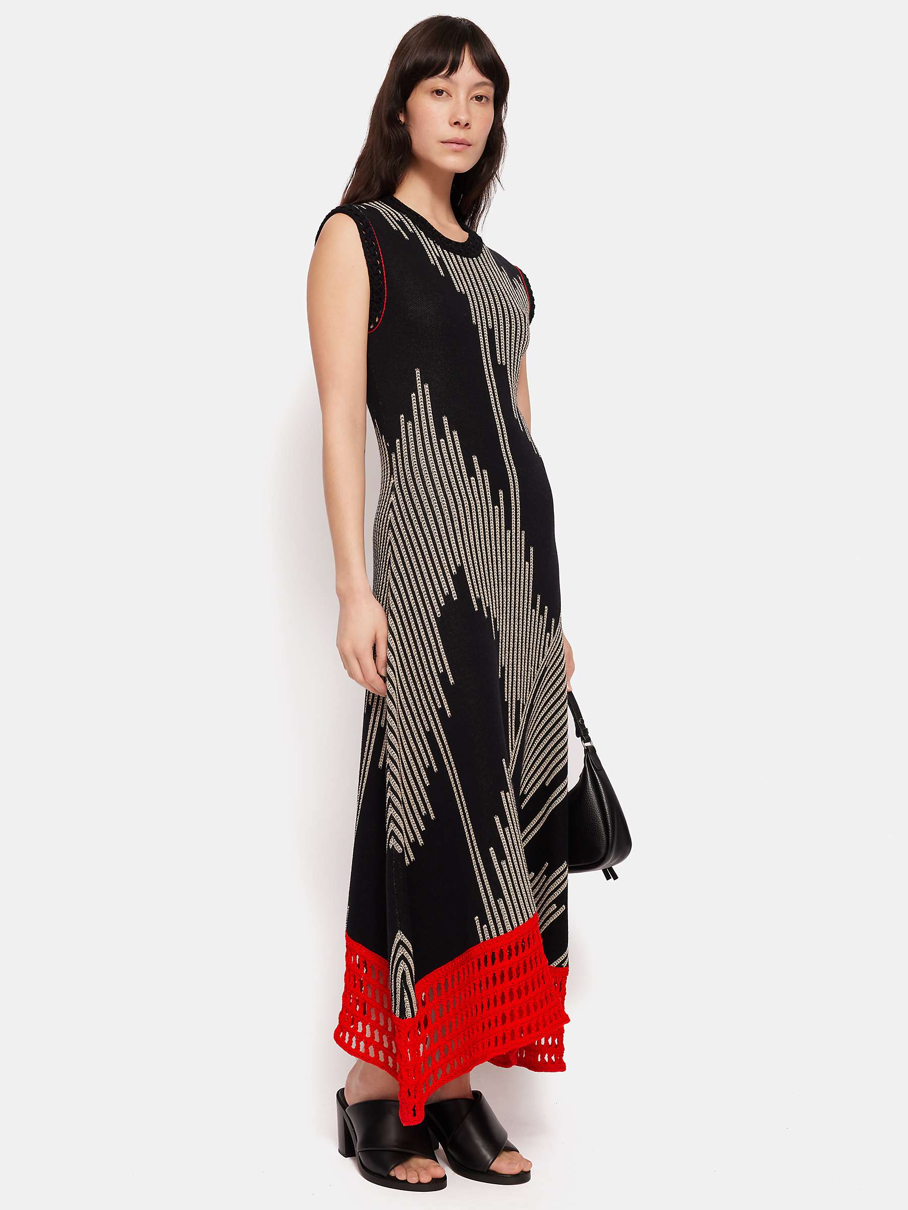 Buy Jigsaw Ikat Jacquard Knit Maxi Dress, Black/Multi Online at johnlewis.com