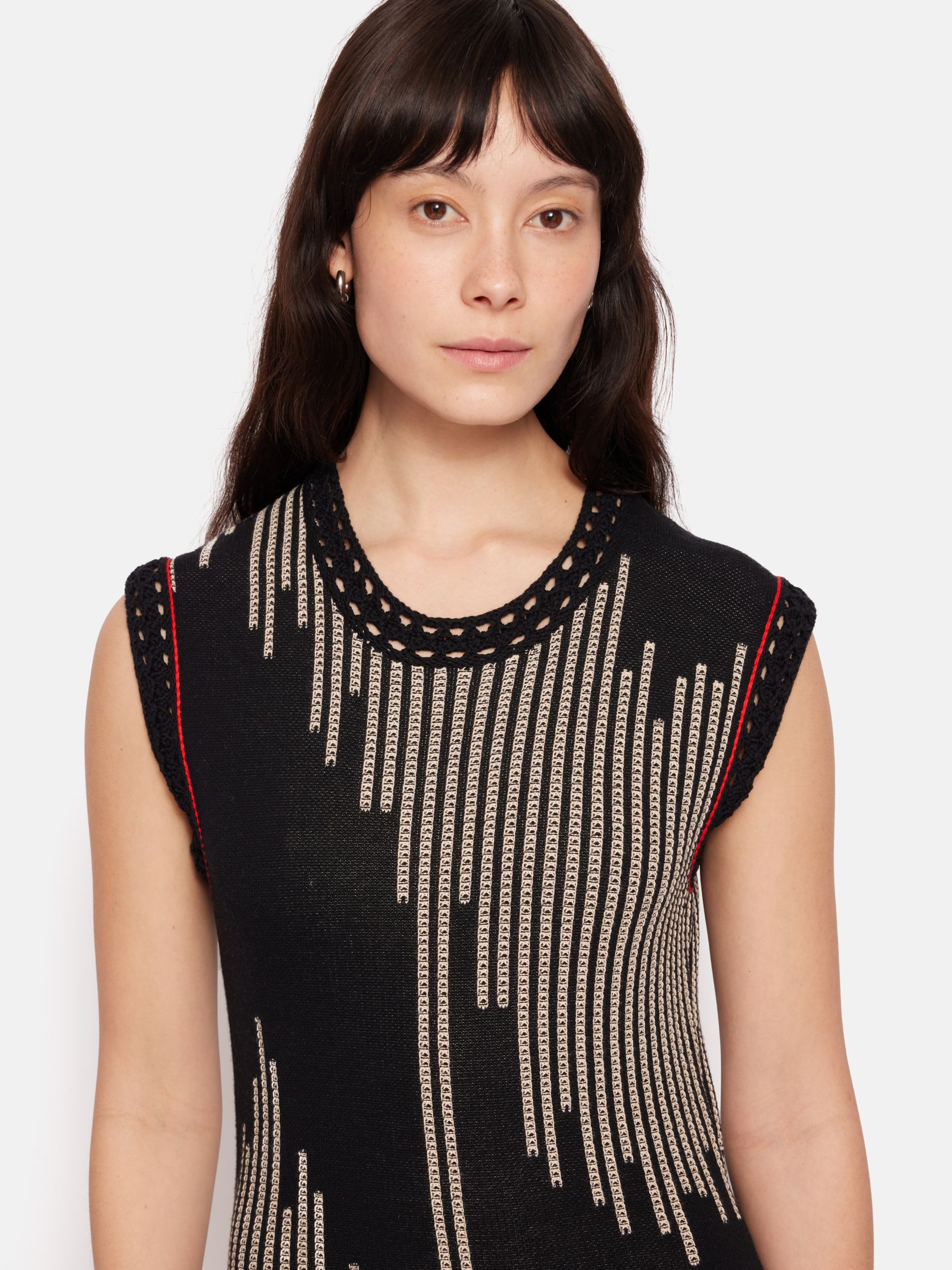 Buy Jigsaw Ikat Jacquard Knit Maxi Dress, Black/Multi Online at johnlewis.com