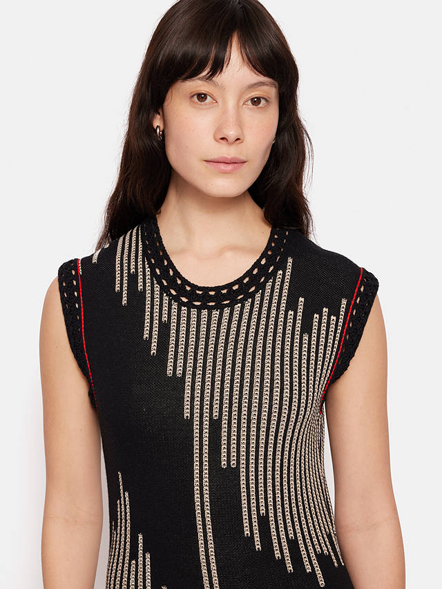 Jigsaw Ikat Jacquard Knit Maxi Dress, Black/Multi