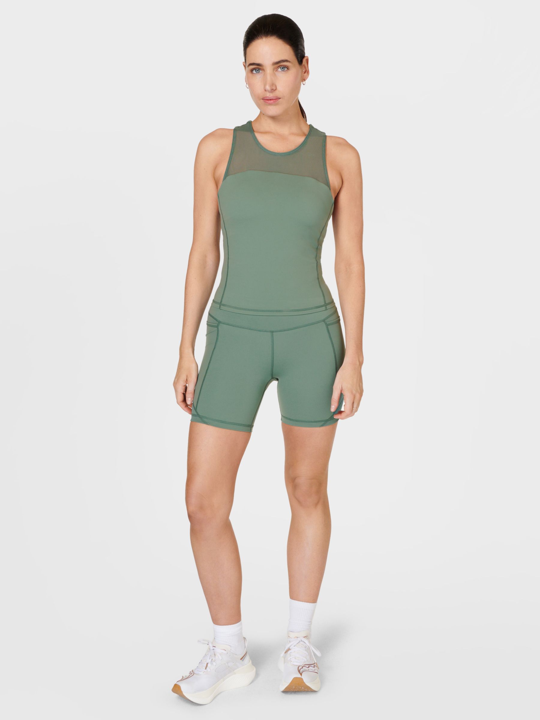 Sweaty Betty Aerial 6" Workout Shorts, Cool Forest Green, XXS