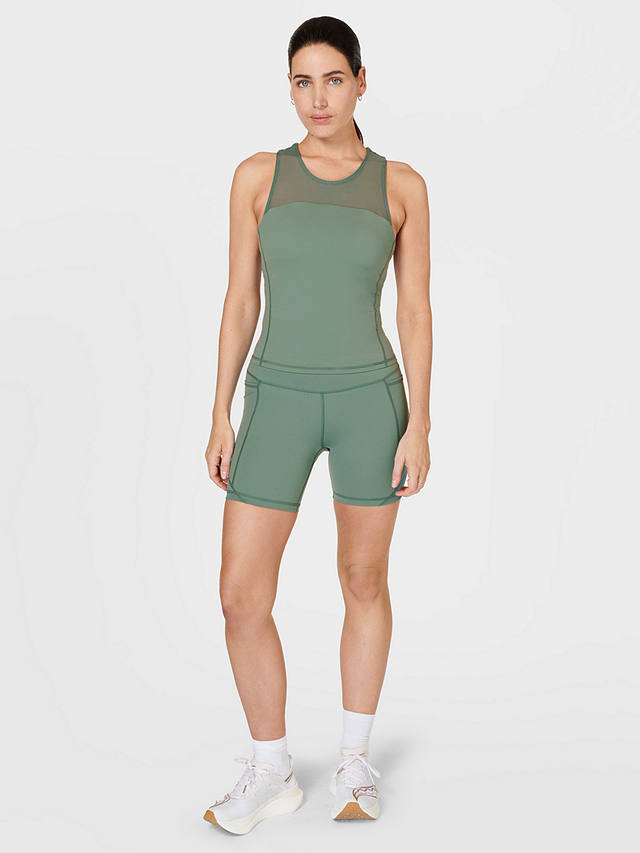 Sweaty Betty Aerial 6" Workout Shorts, Cool Forest Green