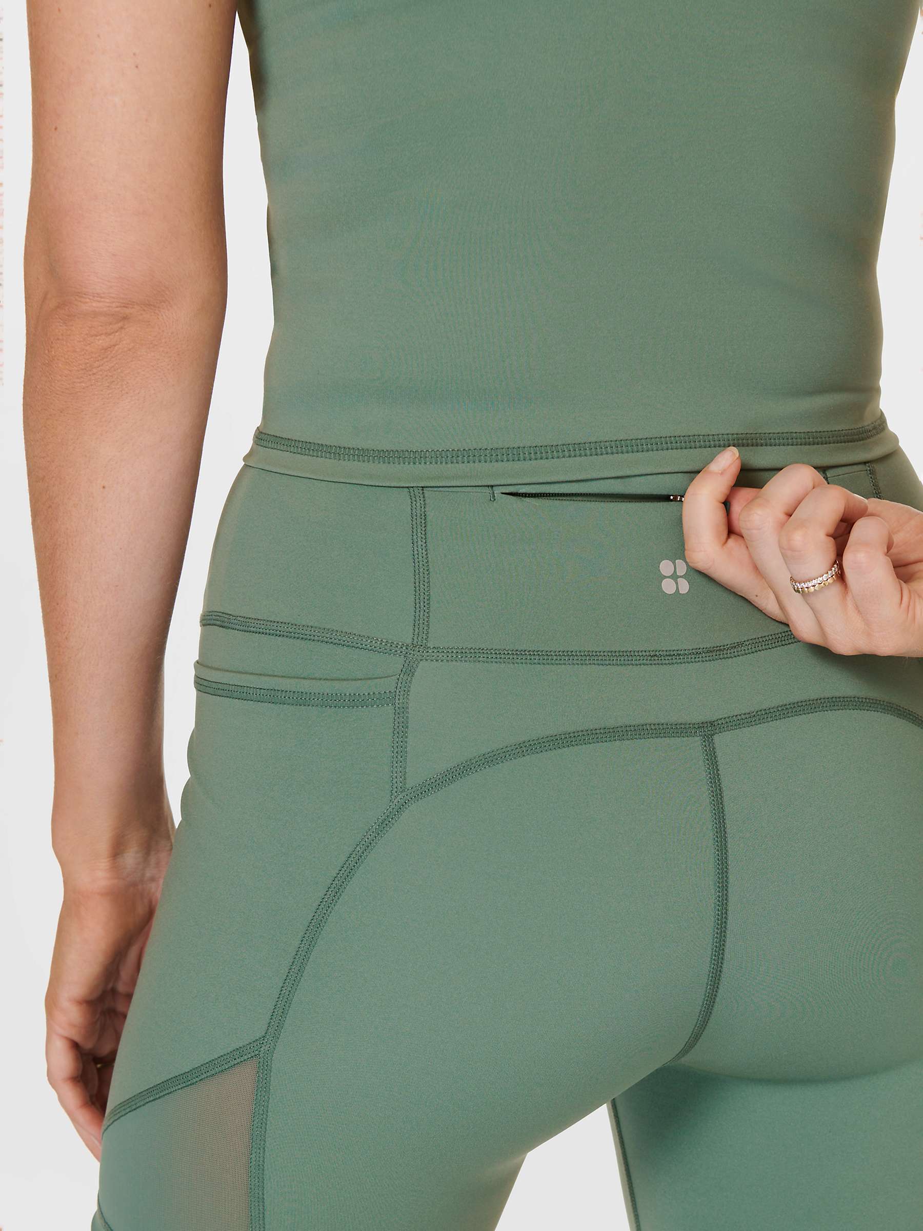 Buy Sweaty Betty Aerial 6" Workout Shorts, Cool Forest Green Online at johnlewis.com