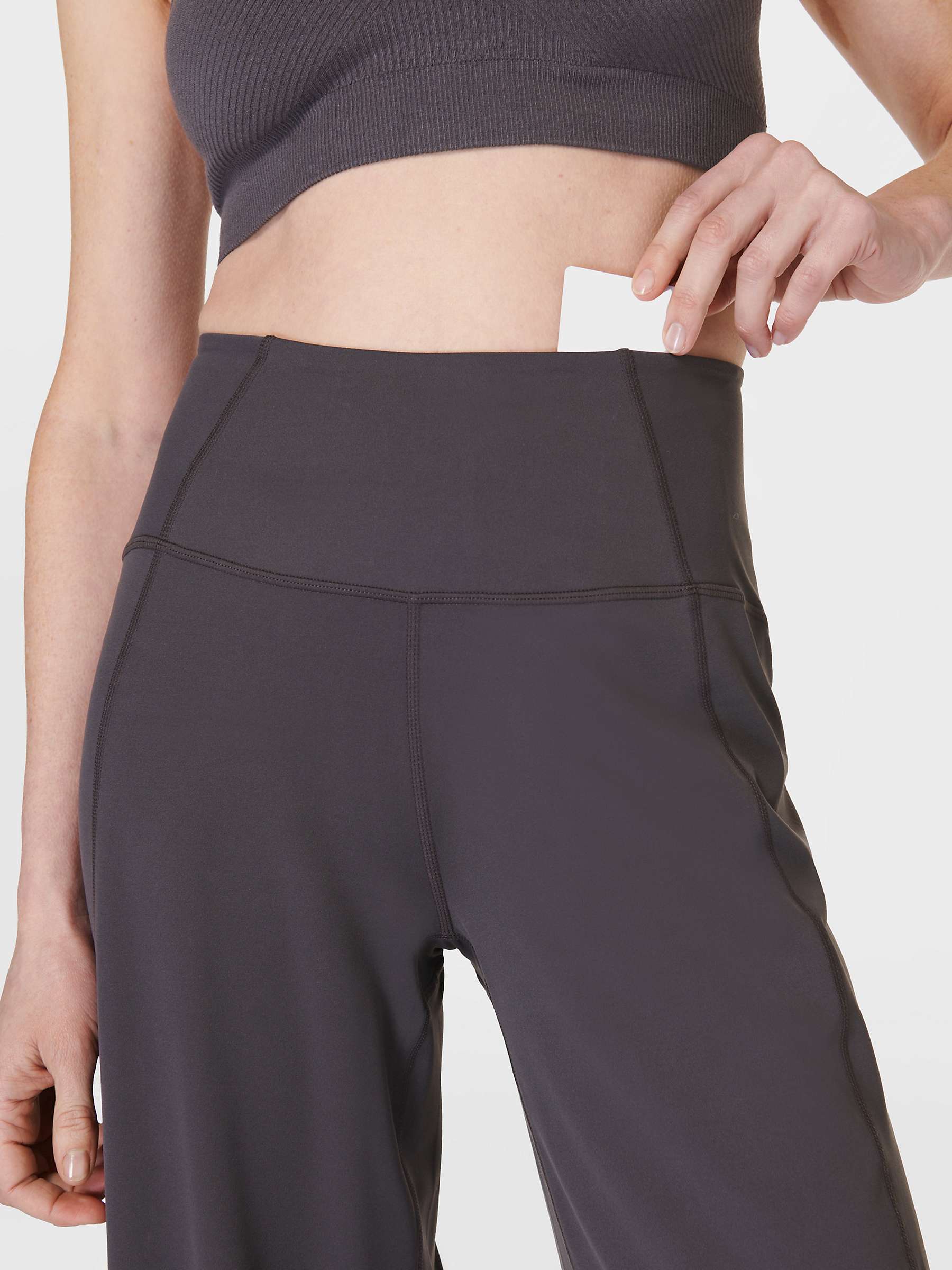 Buy Sweaty Betty  Super Soft Ultra-Lite Wide Leg Yoga Trousers, Urban Grey Online at johnlewis.com