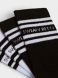 Sweaty Betty Varsity Gripper Ankle Socks, Pack of 2, White/Black