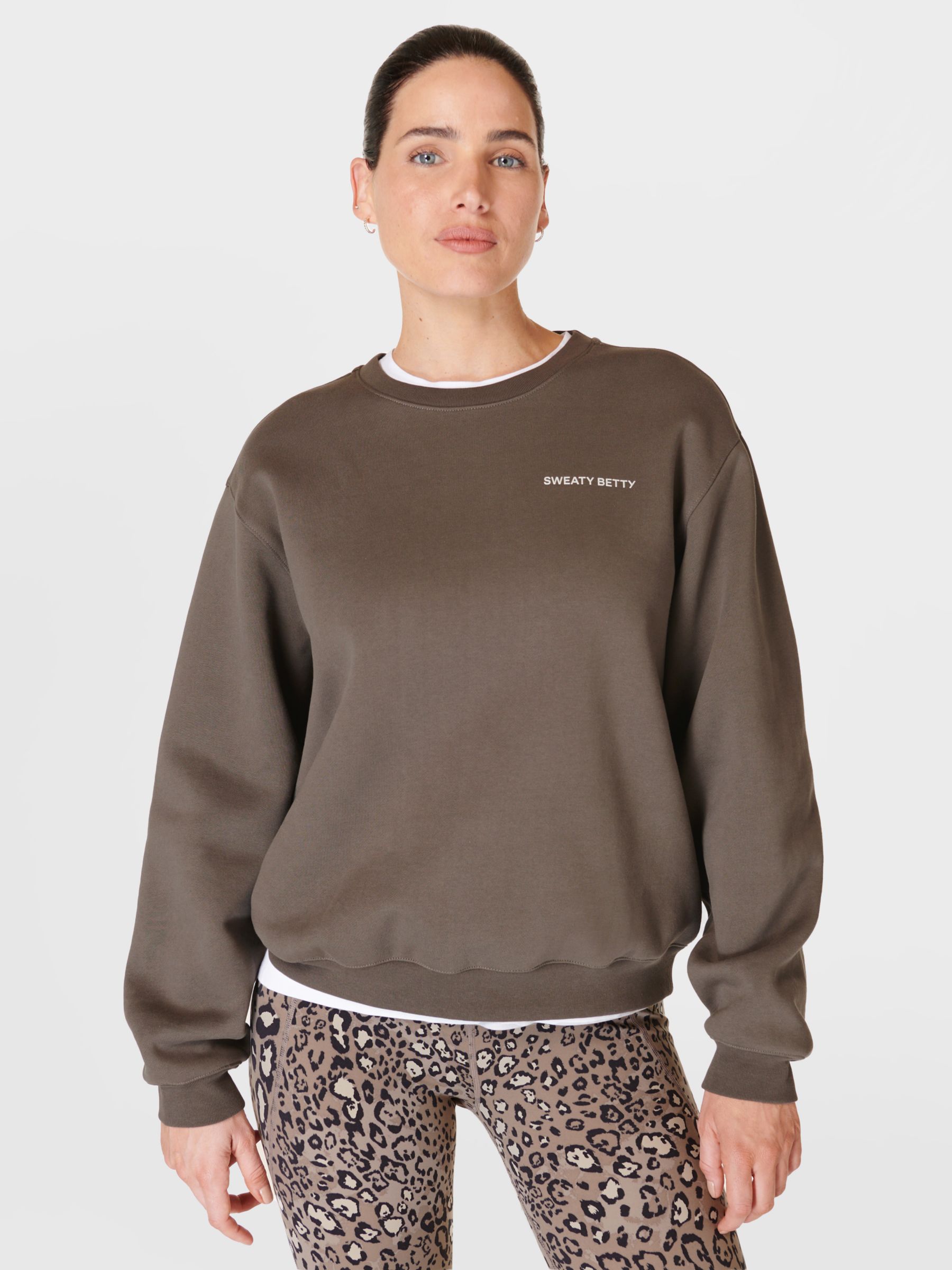 Sweaty Betty Powerhouse Sweatshirt, Dark Timber Brown