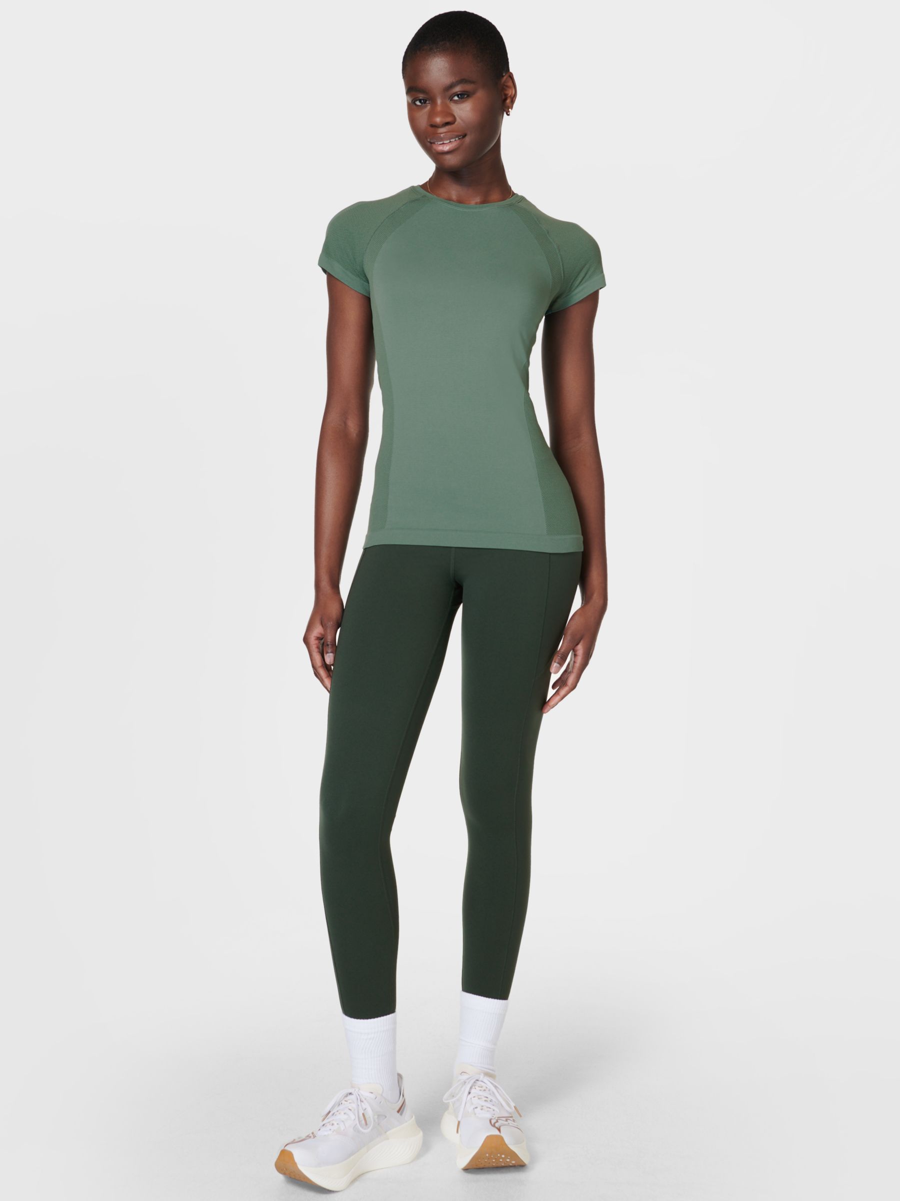 Sweaty Betty Athlete Seamless Top, Cool Forest Green, XS