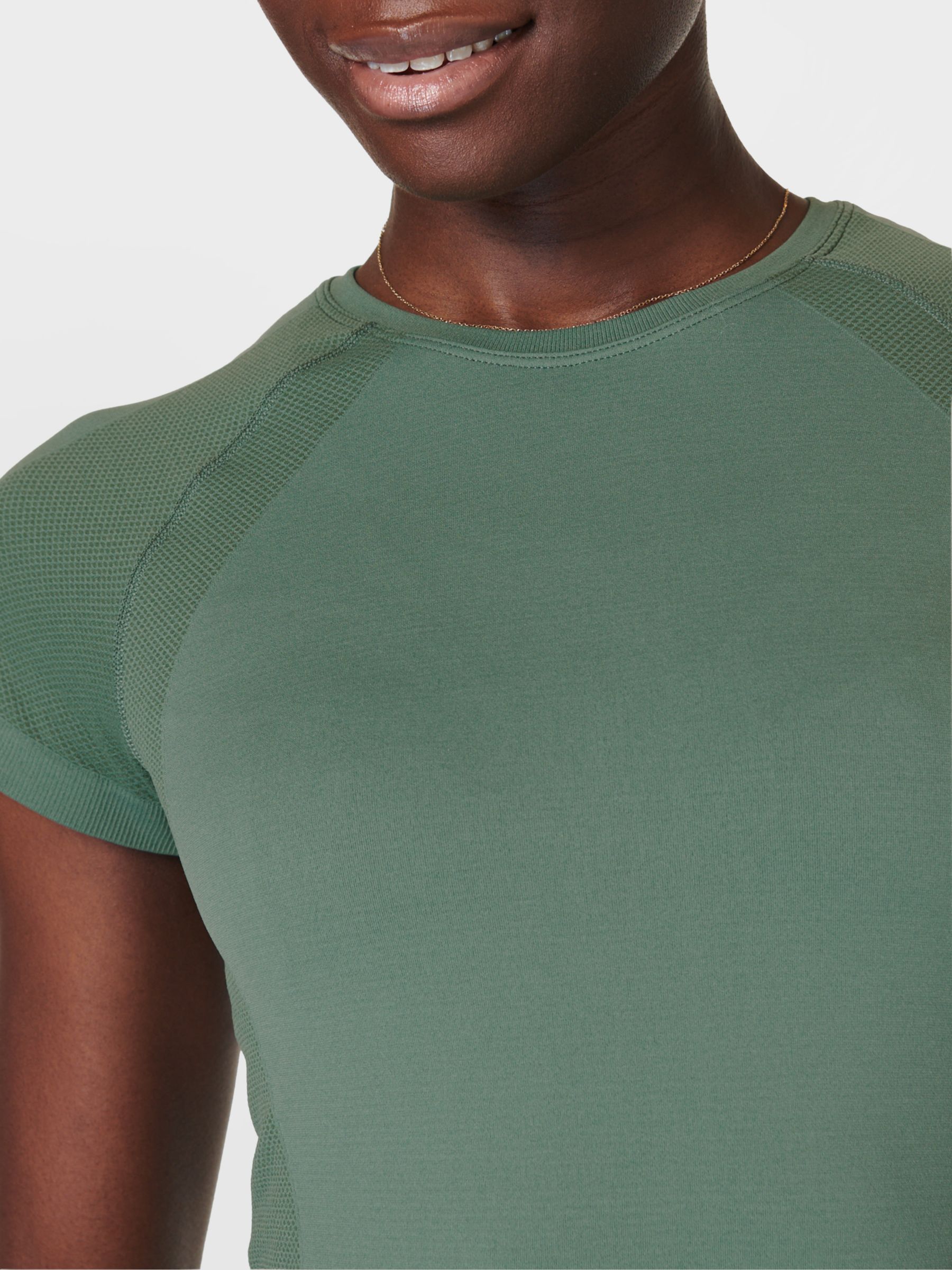 Sweaty Betty Athlete Seamless Top, Cool Forest Green, XS