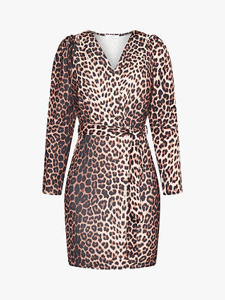 Sisters Point Glut Leopard Print Mini Dress, Brown