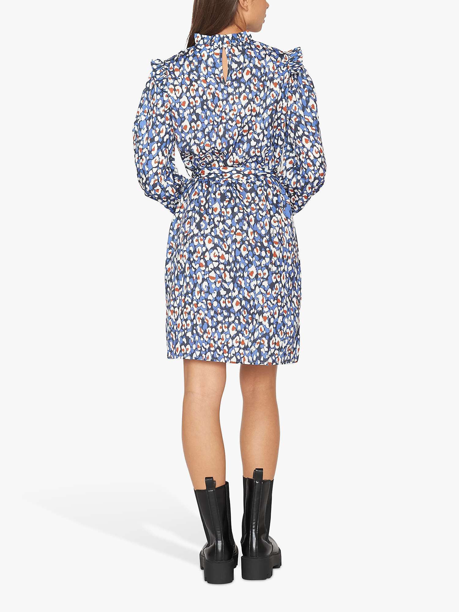 Buy Sisters Point Gaya Leopard Print Dress, Blue Online at johnlewis.com