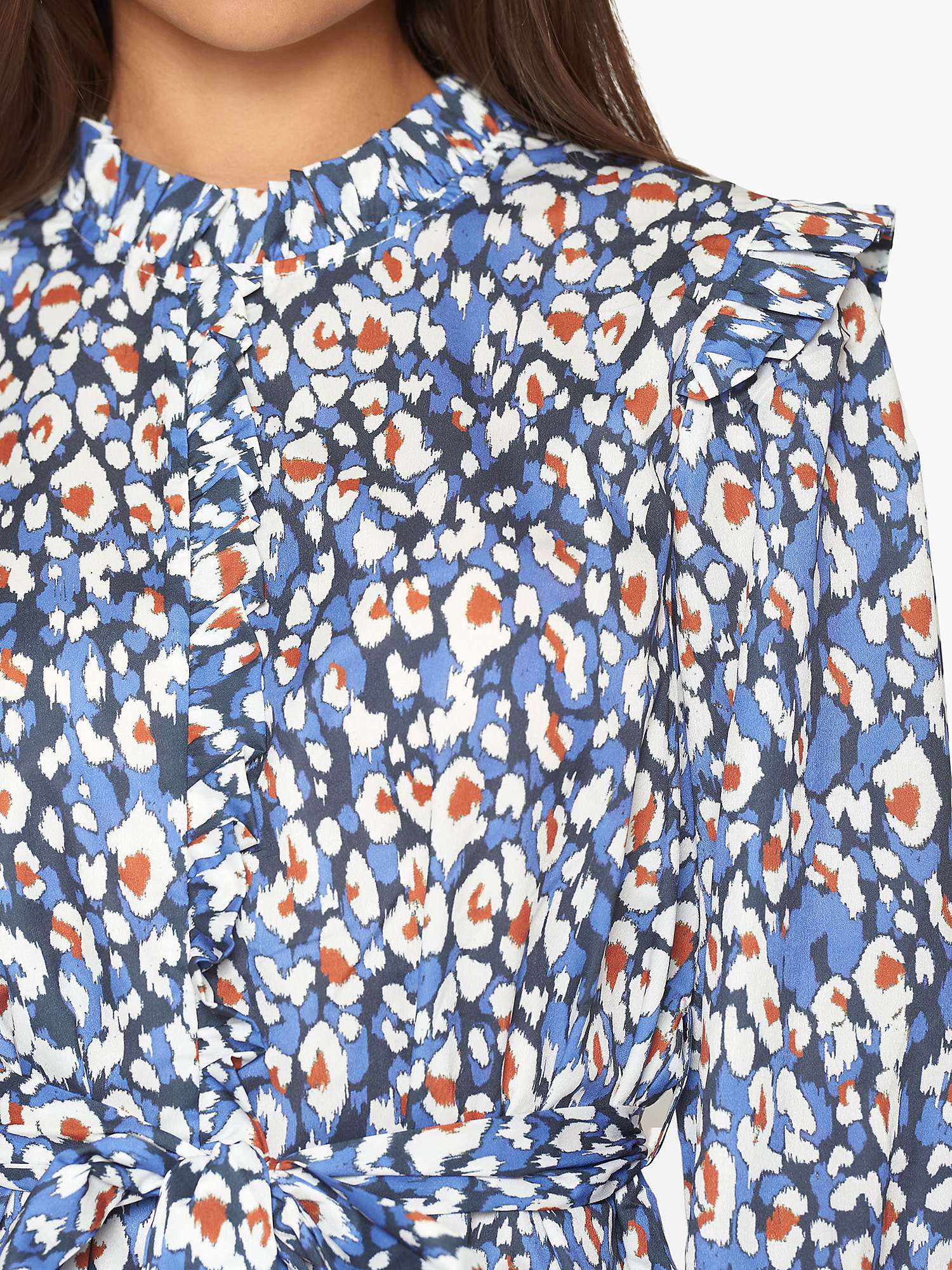 Buy Sisters Point Gaya Leopard Print Dress, Blue Online at johnlewis.com
