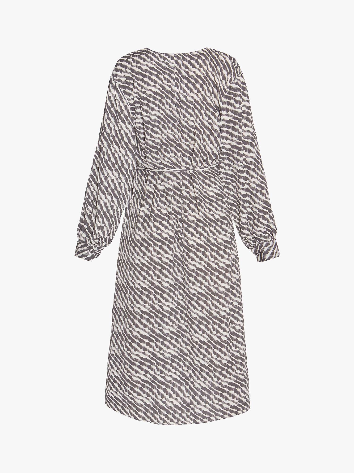 Buy Sisters Point Elbara Self Tie Belt Midi Dress, Grey Graphic Online at johnlewis.com