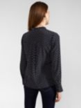 Hobbs Fitzroy Polka Dot Blouse, Navy/Ivory