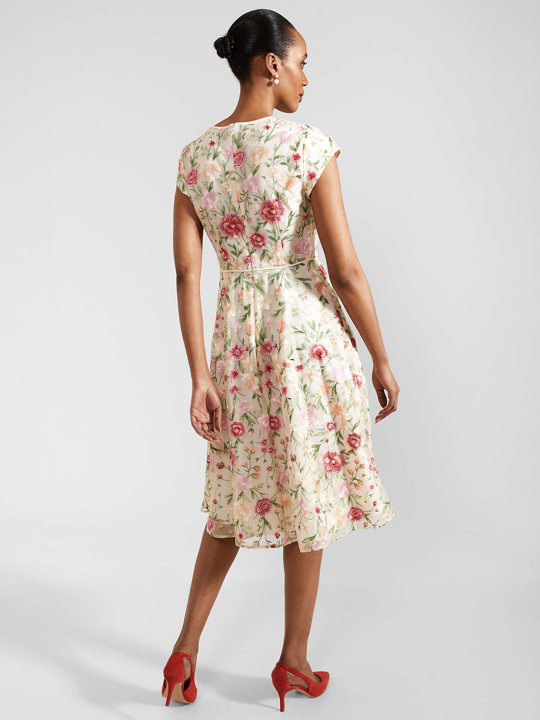 Buy Hobbs Tia Floral Embroidery Dress, Cream/Multi Online at johnlewis.com