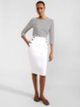 Hobbs Anita Pencil Skirt, White, White