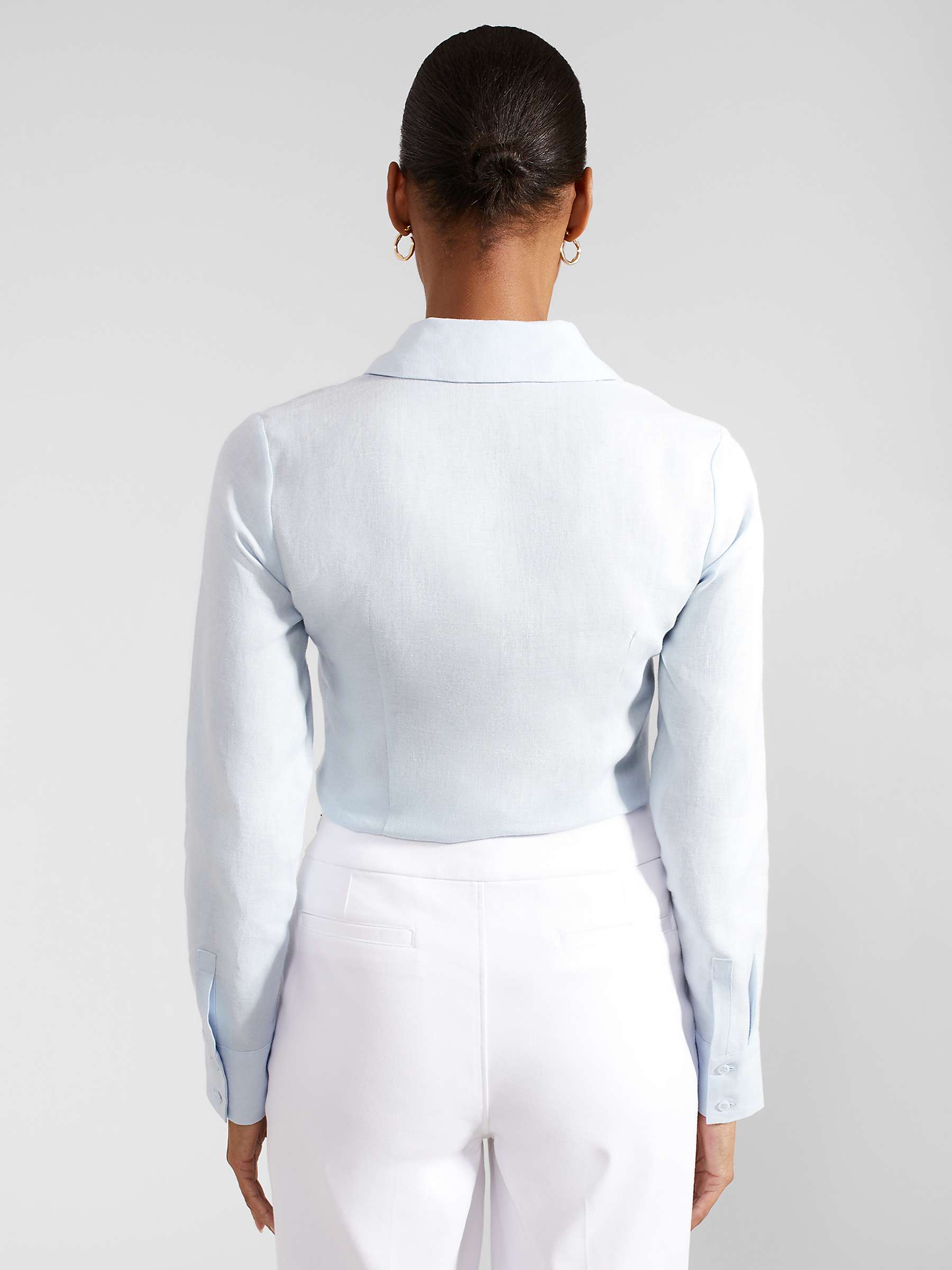 Buy Hobbs Victoria Linen Shirt, Pale Blue Online at johnlewis.com