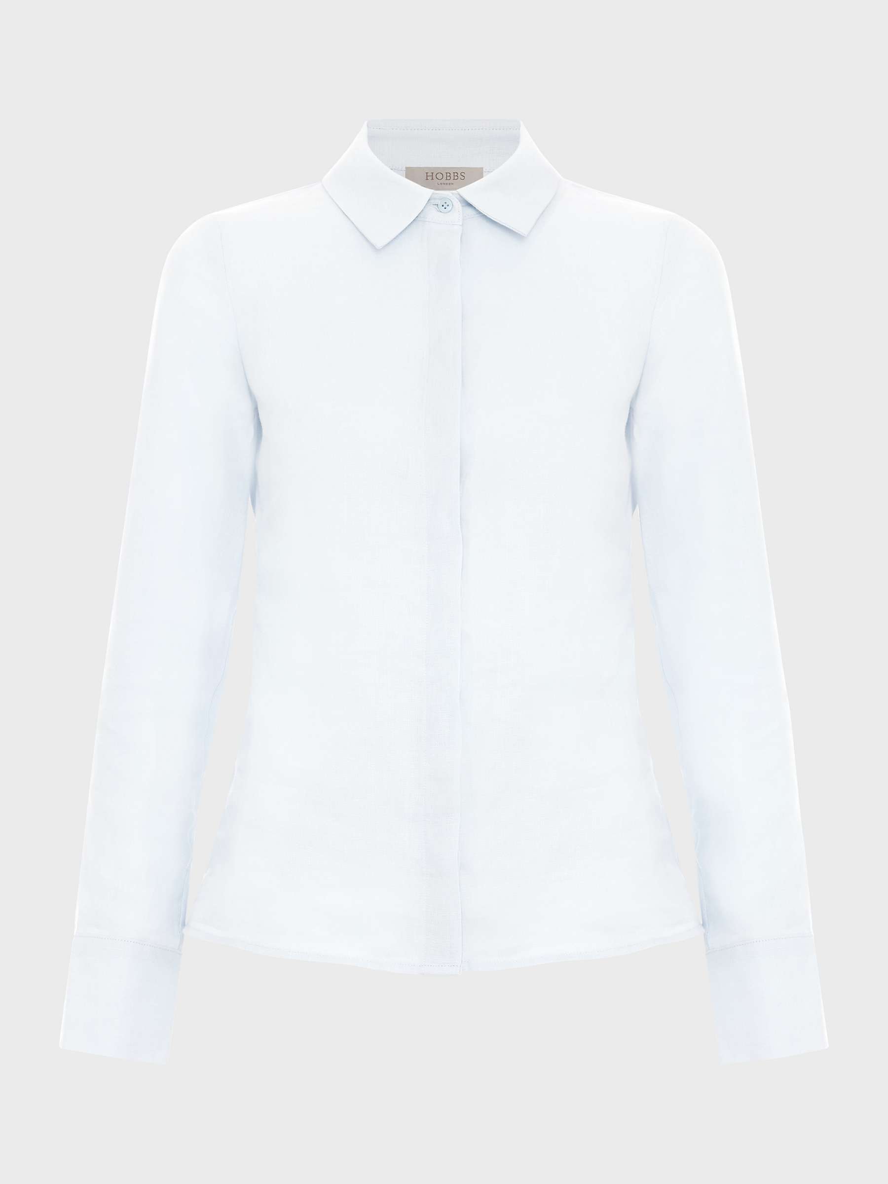 Buy Hobbs Victoria Linen Shirt, Pale Blue Online at johnlewis.com