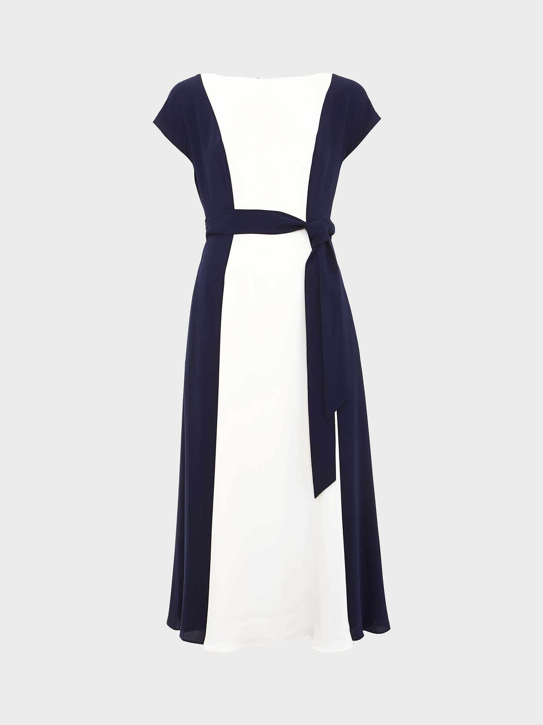 Buy Hobbs Emery Midi Dress, Navy/Cream Online at johnlewis.com