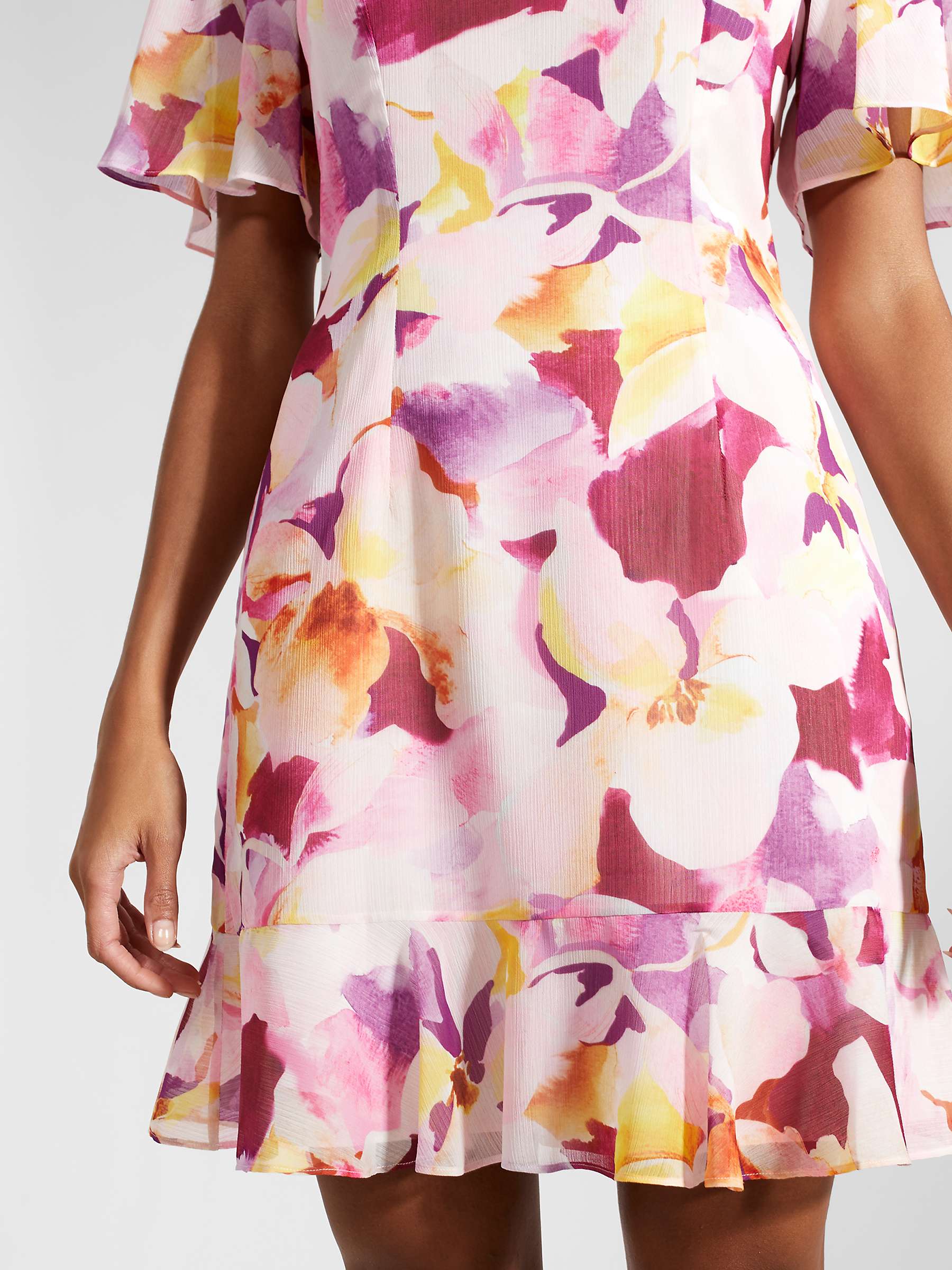 Buy Hobbs Iona Floral Mini Dress, Pink/Multi Online at johnlewis.com