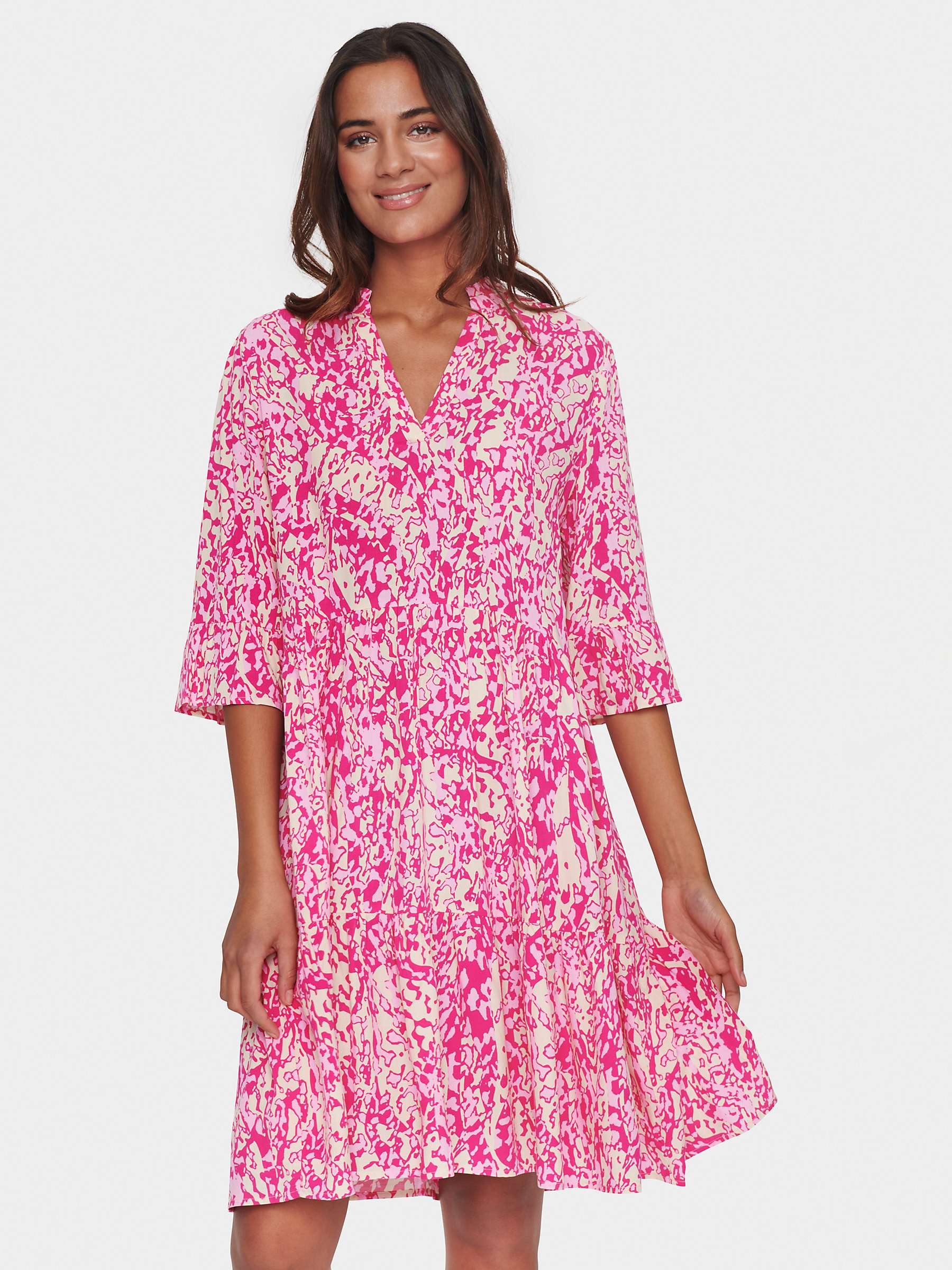 Buy Saint Tropez Eda Knee Length Half Sleeve Dress, Pink Online at johnlewis.com