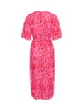 Saint Tropez Zazia Short Sleeve Button Maxi Dress, Fuchsia Pink Rawleo