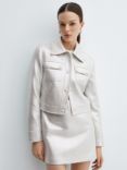 Mango Valencia Metallic Jacket, Silver