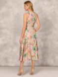 Aidan Mattox by Adrianna Papell Jacquard Midi Dress, Coral/Multi