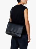 SISLEY Faux Leather Crossbody Laptop Bag, Black