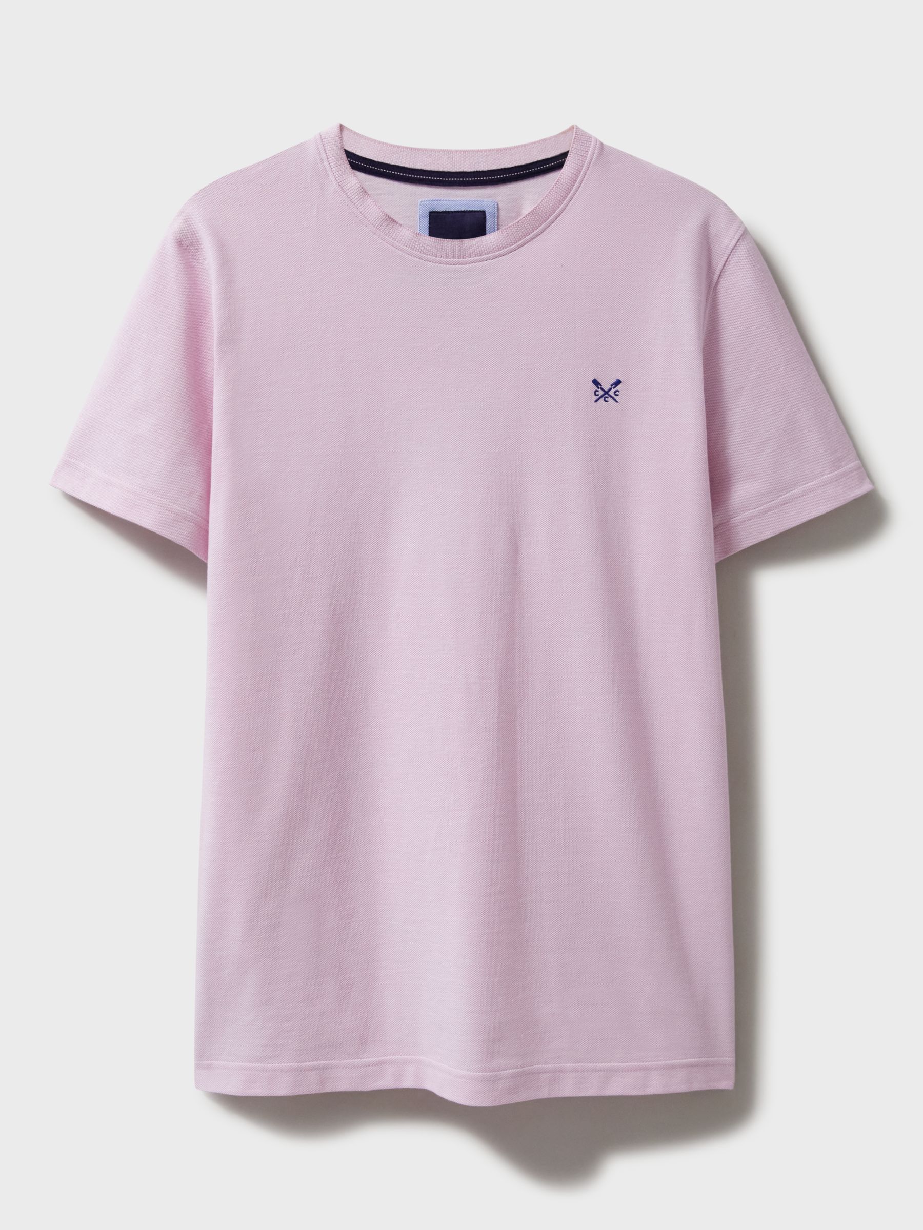Buy Crew Clothing Oxford Pique Short Sleeve T-Shirt, Light Pink Online at johnlewis.com