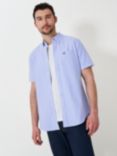 Crew Clothing Short Sleeve Gingham Oxford Shirt, Sky Blue