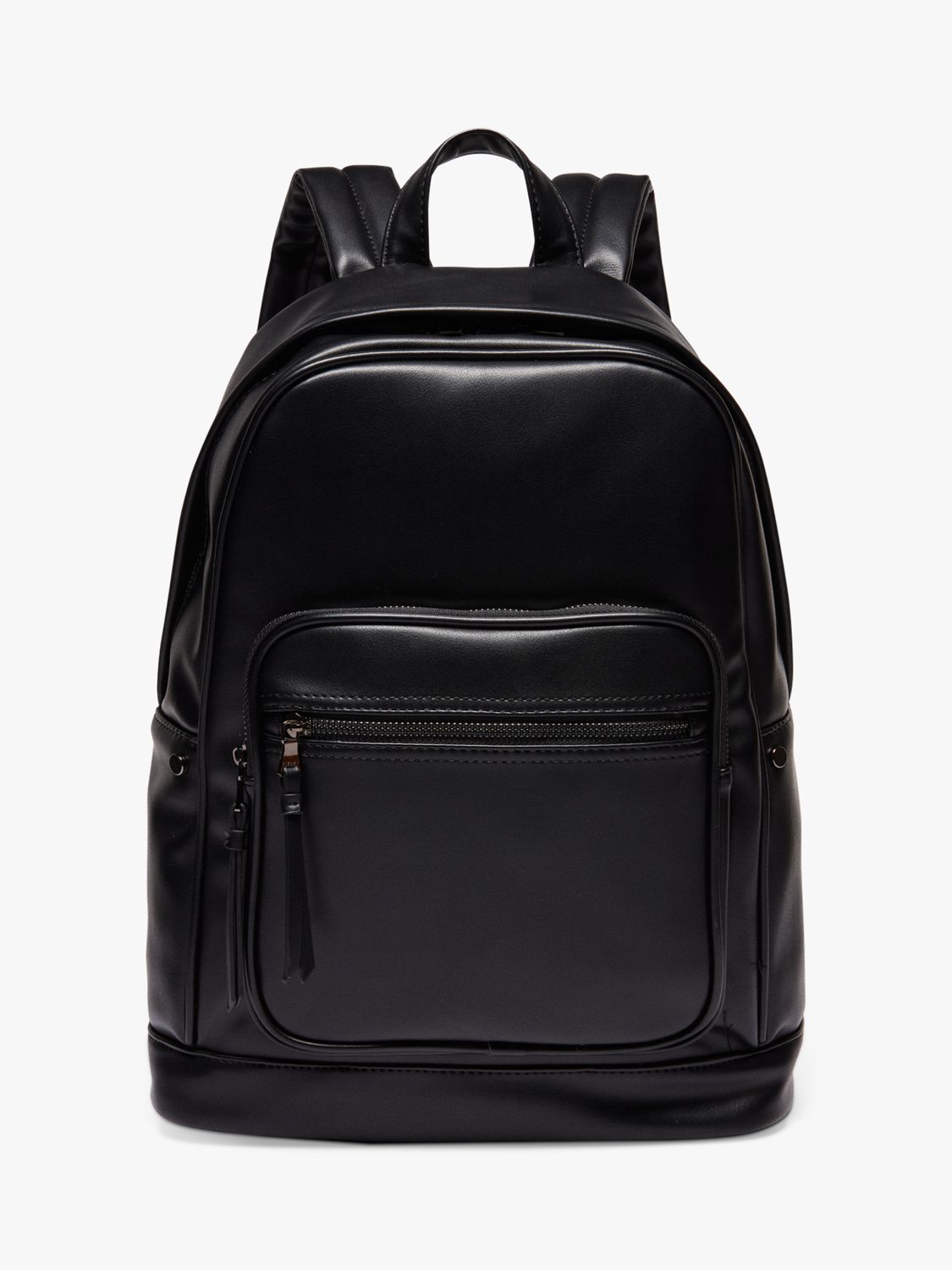 Buy SISLEY Faux Leather Double Compartment Rucksack, Black Online at johnlewis.com