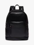 SISLEY Faux Leather Double Compartment Rucksack, Black