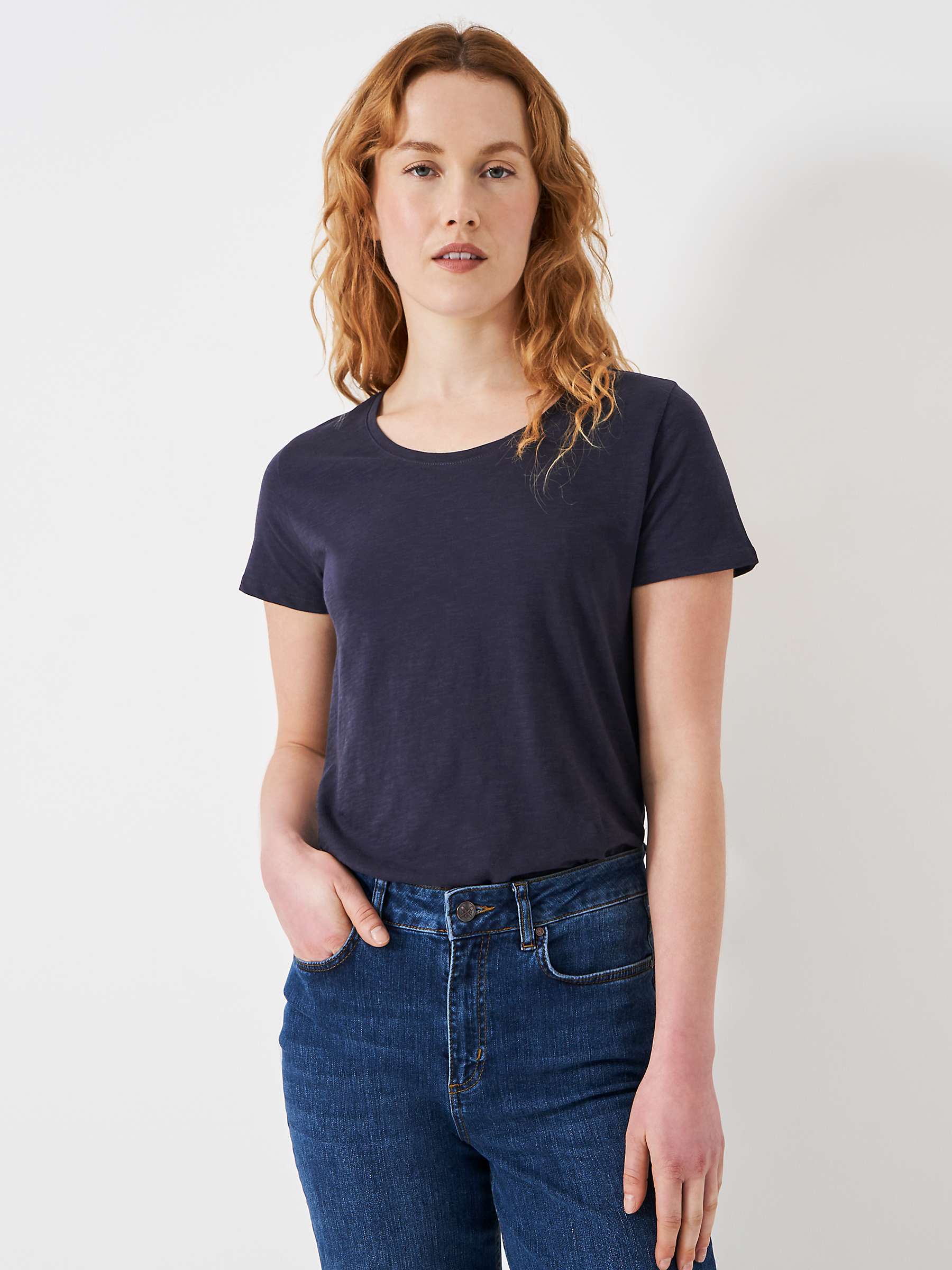 Buy Crew Clothing Perfect Scoop Short Sleeve Slub T-Shirt Online at johnlewis.com