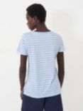 Crew Clothing Breton Striped Cotton Jersey T-Shirt, Aqua Blue