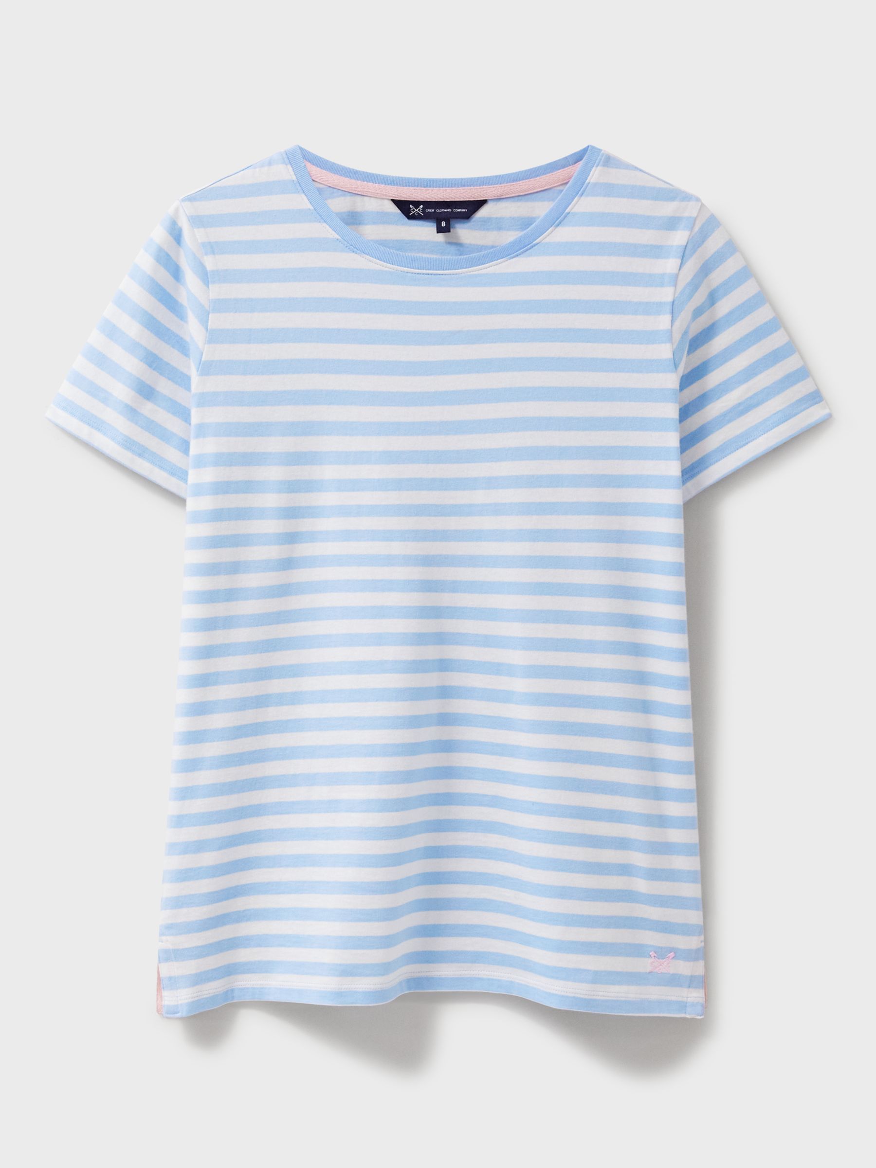 Crew Clothing Breton Stripe T-Shirt, Aqua Blue, 6