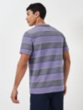 Crew Clothing Oxford Stripe Pique T-Shirt, Navy/Grey