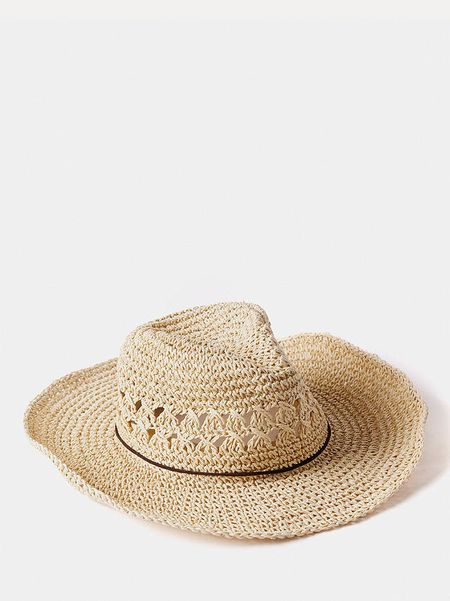 Mint Velvet Straw Cowboy Hat, Natural
