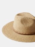 Mint Velvet Straw Fedora Hat, Natural