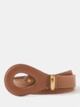 Mint Velvet Contrast Stitch Leather Belt, Brown Tan