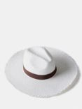 Mint Velvet Frayed Straw Hat, Natural Cream