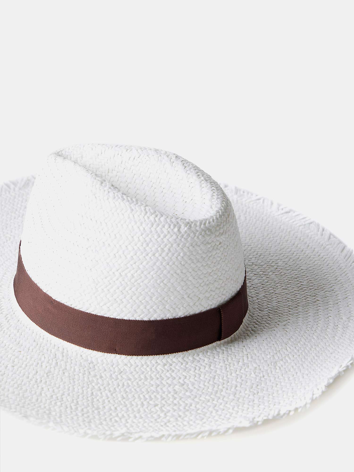 Buy Mint Velvet Frayed Straw Hat, Natural Cream Online at johnlewis.com