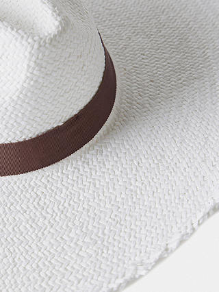 Mint Velvet Frayed Straw Hat, Natural Cream