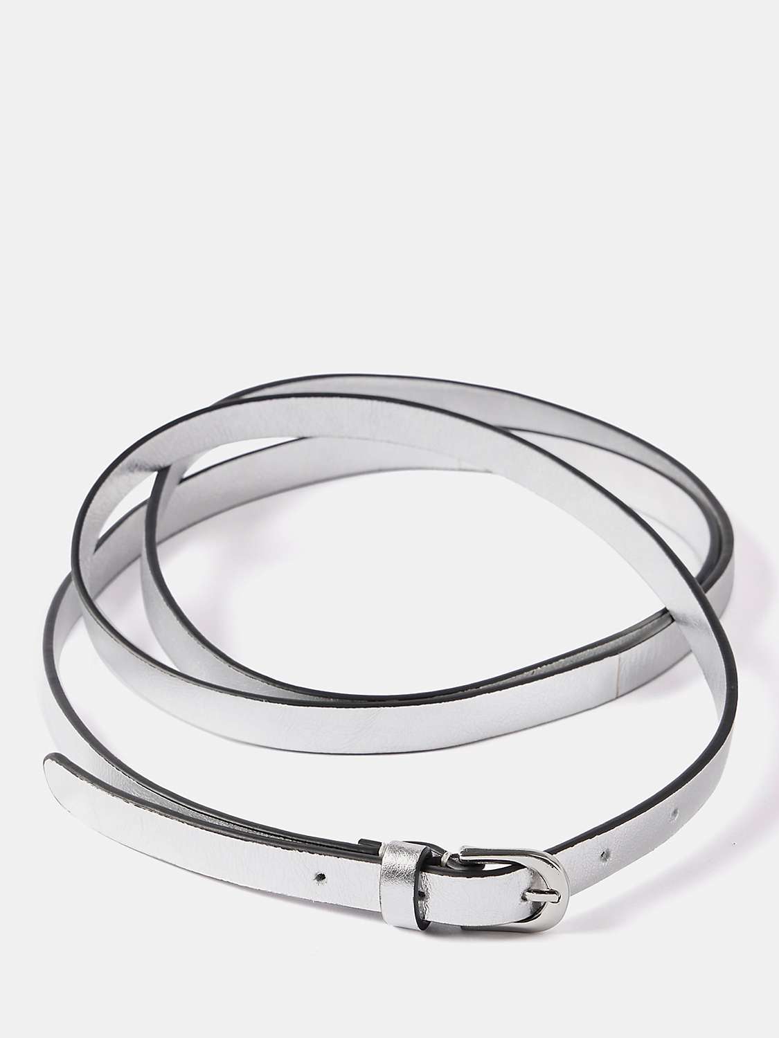 Buy Mint Velvet Skinny Leather Belt, Silver Online at johnlewis.com