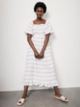 Mint Velvet Floral Puff Sleeve Maxi Dress, White/Multi