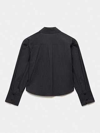 Mint Velvet Cotton Blend Cropped Utility Shirt, Black