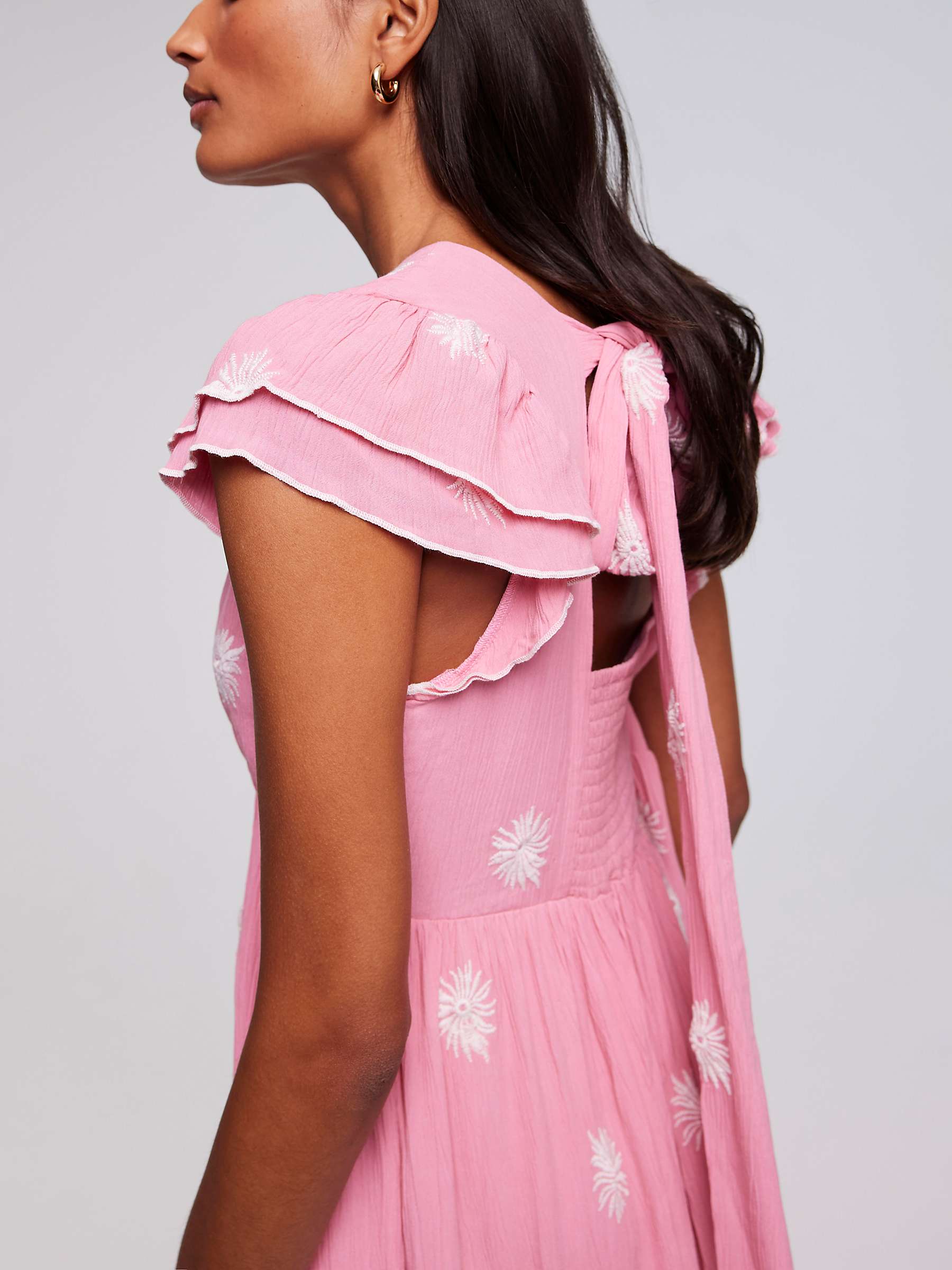 Buy Mint Velvet Floral Embroidered Maxi Dress, Pink Mid Online at johnlewis.com