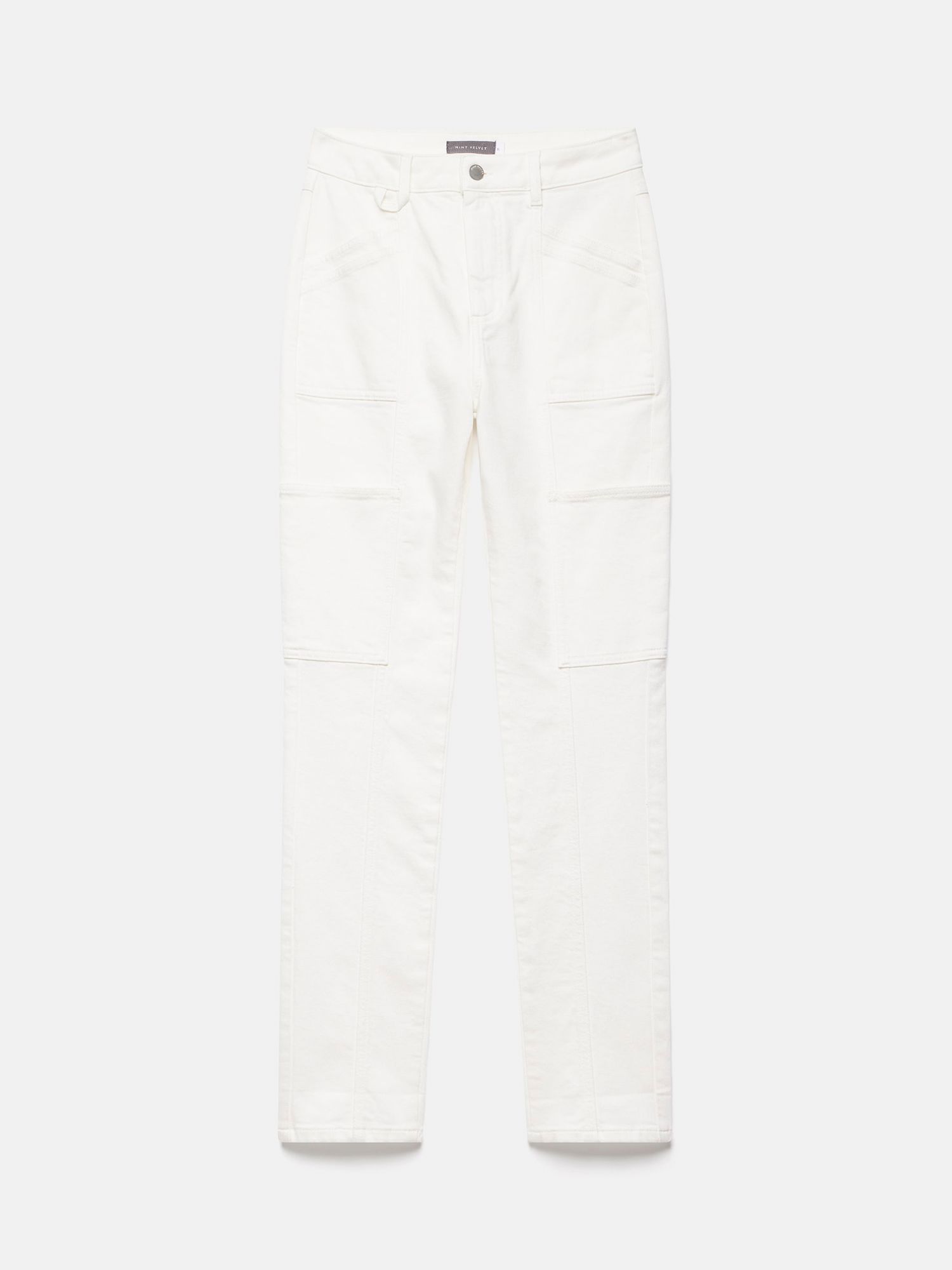 Mint Velvet Carpenter Slim Fit Jeans, White, 10R