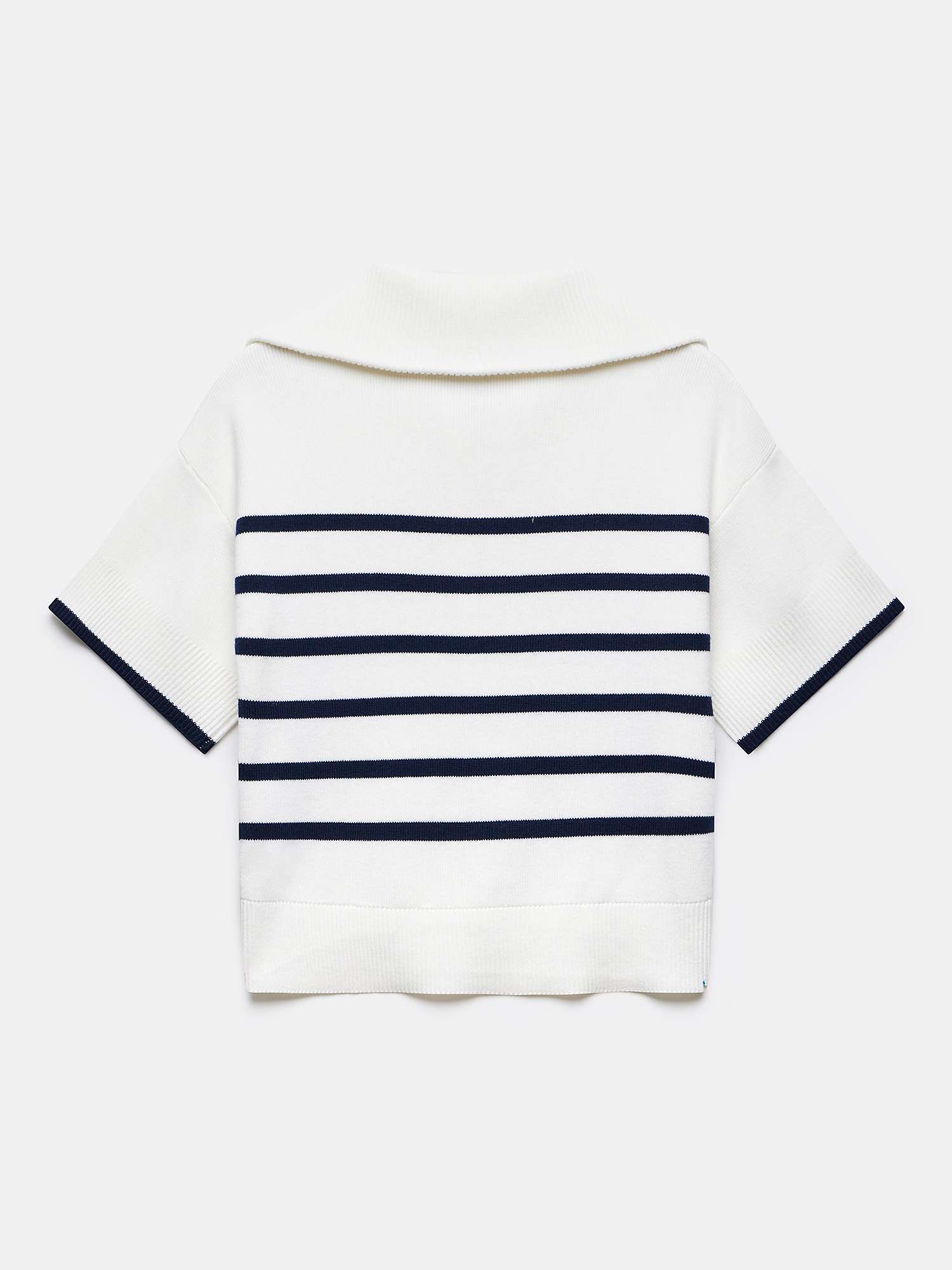 Buy Mint Velvet Striped Knit Top, White/Navy Online at johnlewis.com