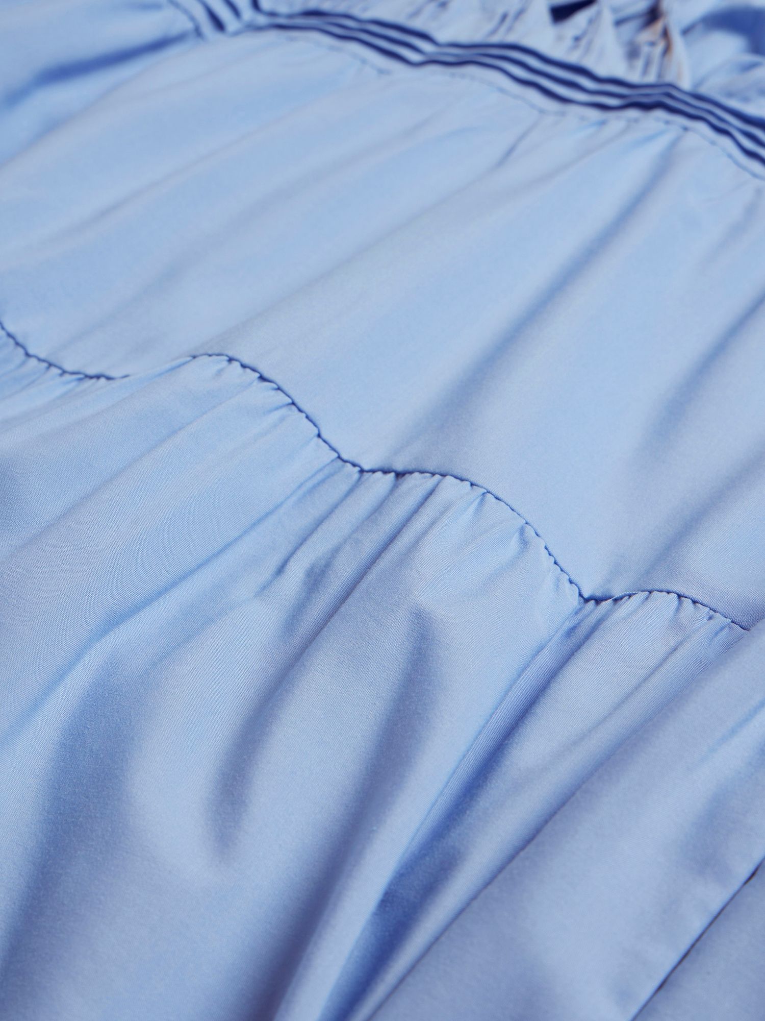 Mint Velvet Ruffle Detail Tiered Mini Dress, Blue, L
