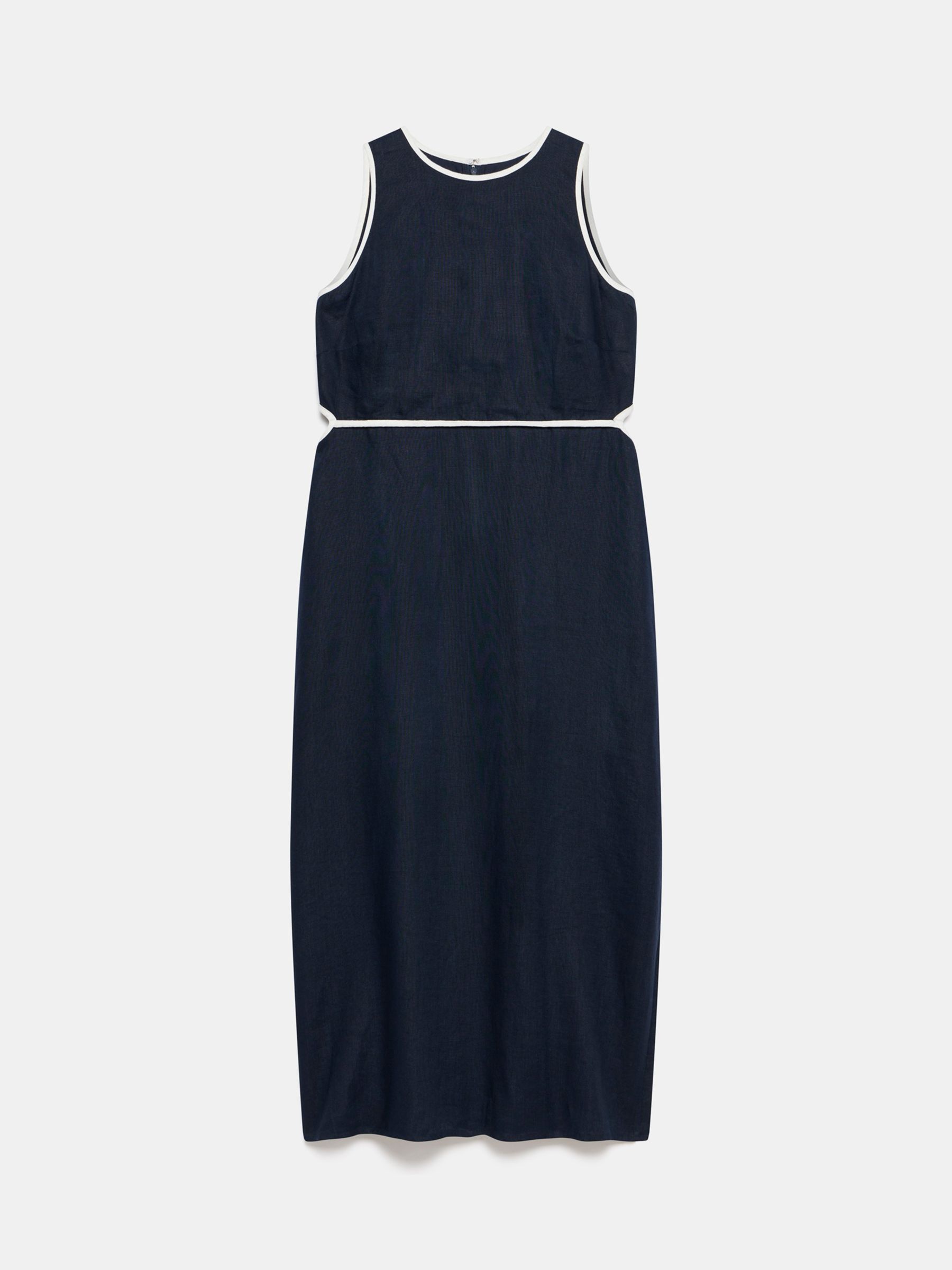 Buy Mint Velvet Column Midi Linen Dress, Navy Online at johnlewis.com