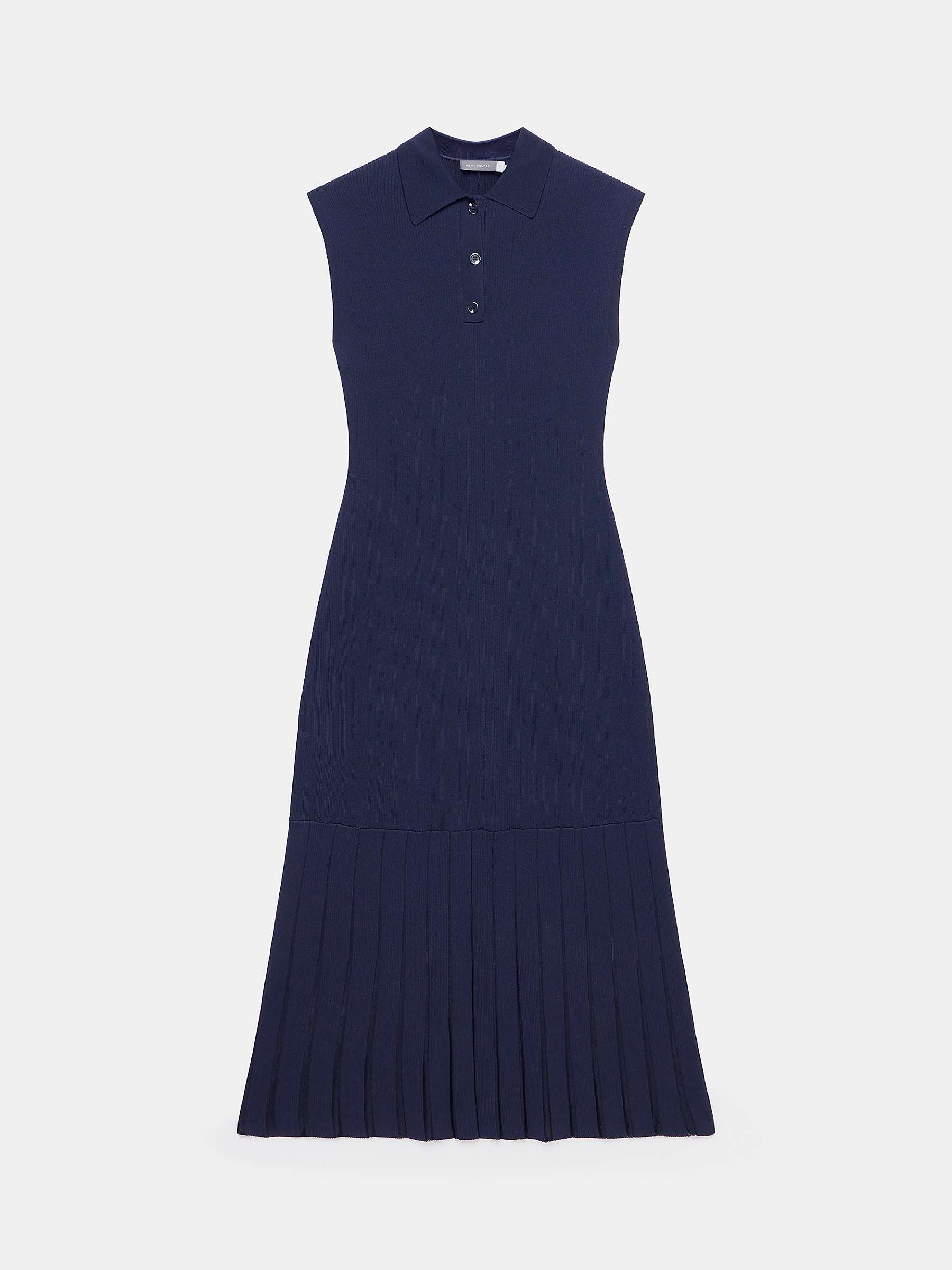Buy Mint Velvet Sheer Detail Midi Dress, Blue Navy Online at johnlewis.com